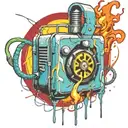  wired explosive bomb with wires and timer melting ice cube tattoo design idea