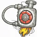 mushroom grenade wired explosive device or bomb and timer running tattoo design idea