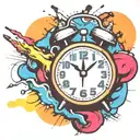 old school alarm clock bomb exploding tattoo design idea