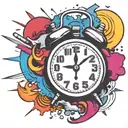 old school alarm clock bomb exploding tattoo design idea