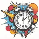 old school alarm clock bomb exploding tattoo design idea