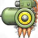 mushroom grenade wired explosive device or bomb and timer running tattoo design idea