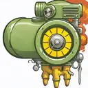 mushroom grenade wired explosive device or bomb and timer running tattoo design idea