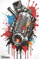 boomers grenade exploding tattoo design idea
