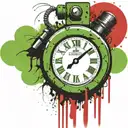 green wired explosive device or bomb and timer running grenade tattoo design idea