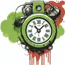 green wired explosive device or bomb and timer running grenade tattoo design idea