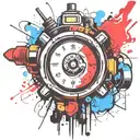  bomb with wires and timer  tattoo design idea