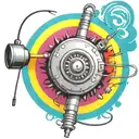 wired explosive bomb plastic explosive with detonator with wires and timer and numbers tattoo design idea