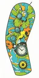 inconspicuous ticking time bomb explosion  tattoo design idea