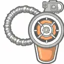 mushroom grenade wired explosive device or bomb and timer running tattoo design idea