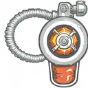 mushroom grenade wired explosive device or bomb and timer running tattoo design idea