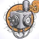  wired explosive bomb with wires and timer tattoo design idea