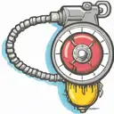 mushroom grenade wired explosive device or bomb and timer running tattoo design idea