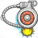 mushroom grenade wired explosive device or bomb and timer running tattoo design idea