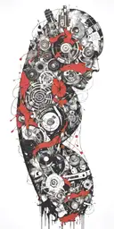 epic manic bipolar disco biscuit tattoo design idea