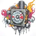  wired explosive bomb with wires and timer melting ice cube tattoo design idea