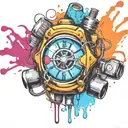  wired explosive bomb with wires and timer melting ice cube tattoo design idea