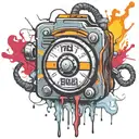  wired explosive bomb with wires and timer melting ice cube tattoo design idea