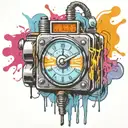  wired explosive bomb with wires and timer melting ice cube tattoo design idea