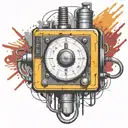 explosive device integrated circuitry and electricity tattoo design idea