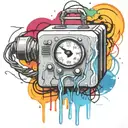  wired explosive bomb with wires and timer melting ice cube tattoo design idea