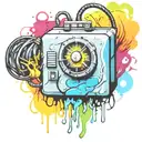  wired explosive bomb with wires and timer melting ice cube tattoo design idea