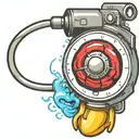 mushroom grenade wired explosive device or bomb and timer running tattoo design idea