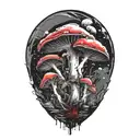 mushroom time bomb tattoo design idea