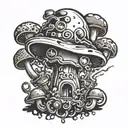 time bomb mushroom coming tattoo design idea