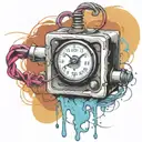  wired explosive bomb with wires and timer melting ice cube tattoo design idea