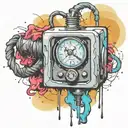  wired explosive bomb with wires and timer melting ice cube tattoo design idea