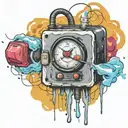  wired explosive bomb with wires and timer melting ice cube tattoo design idea
