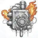  wired explosive bomb with wires and timer melting ice cube tattoo design idea
