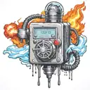  wired explosive bomb with wires and timer melting ice cube tattoo design idea