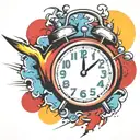 scary old school alarm clock bomb exploding tattoo design idea