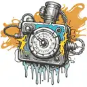  wired explosive bomb with wires and timer melting ice cube tattoo design idea
