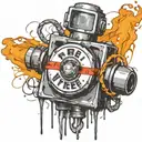  wired explosive bomb with wires and timer melting ice cube tattoo design idea