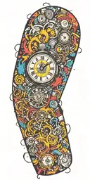 inconspicuous trippy ticking time bomb explosion  tattoo design idea