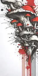 handsome mushroom explosive device  tattoo design idea