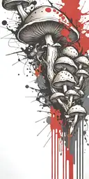 handsome mushroom explosive device  tattoo design idea