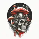 mushroom slave master piston memorial tattoo design idea