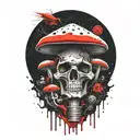 mushroom slave master piston memorial tattoo design idea