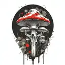 mushroom slave master piston memorial tattoo design idea