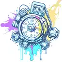  wired explosive bomb with wires and timer melting ice cube tattoo design idea