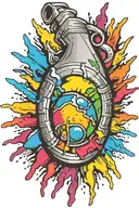 boomers grenade exploding tattoo design idea