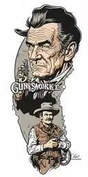 Gunsmoke television show Marshal Dillon  tattoo design idea
