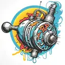  wired explosive bomb with wires and timer and numbers tattoo design idea