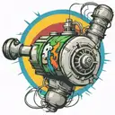  wired explosive bomb with wires and timer and numbers tattoo design idea