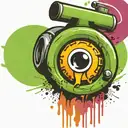 mushroom grenade wired explosive device or bomb and timer running tattoo design idea