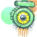 mushroom grenade wired explosive device or bomb and timer running tattoo design idea